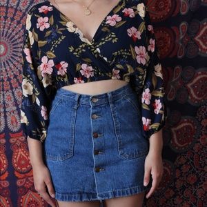 Floral crop blouse
